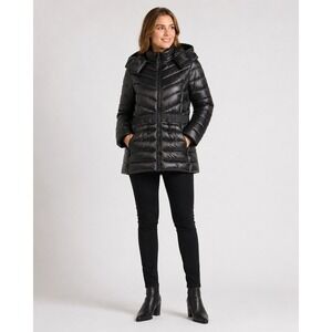 Pajar Canada Quilted Puffer Jacket Womens XL Black 3M Thinsulate Packable Hooded
